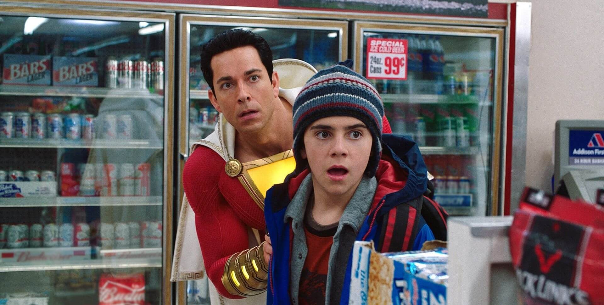 Zachary Levi and Jack Dylan Grazer in Shazam! (2019)