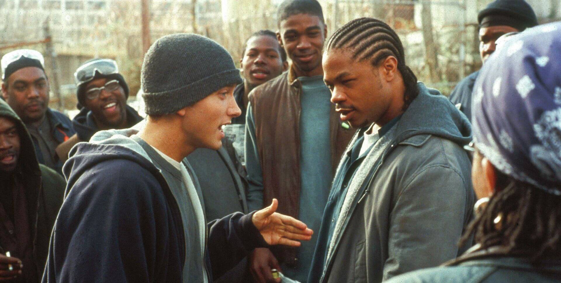 Xzibit and Eminem in rap battle in 8 Mile (2002)