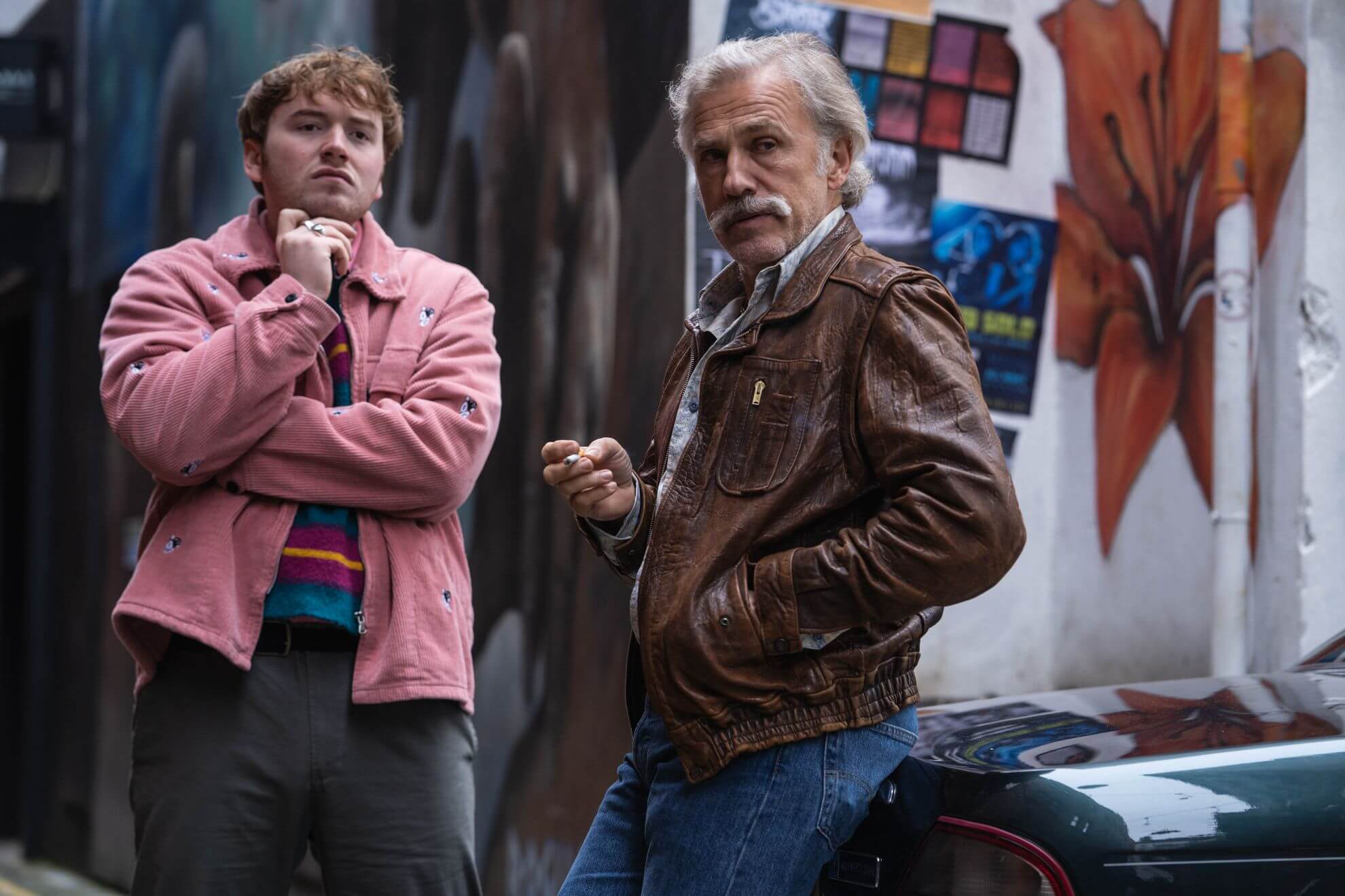 Cooper Hoffman and Christoph Waltz in Old Guy (2024)