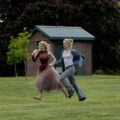 Still of Samara Weaving and Kathryn Newton running down a field in Ready or Not 2: Here I Come (2026)